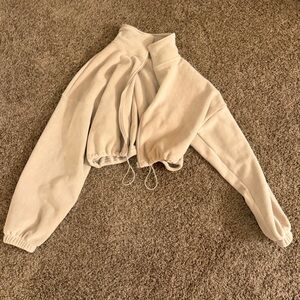 Tan Zip-Up Sweatshirt